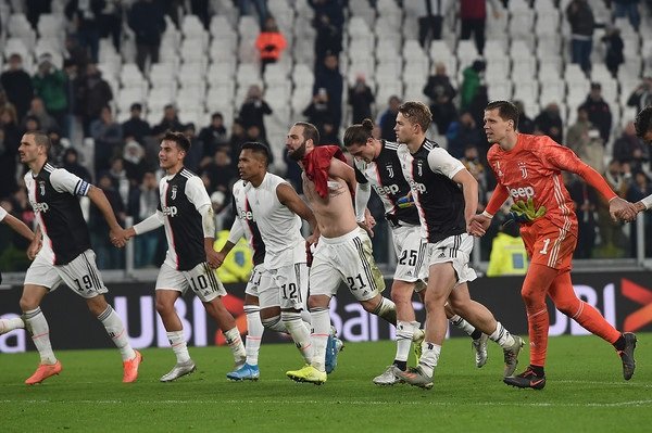 Juventus Players celebrates after won 1-0 Vs Milan