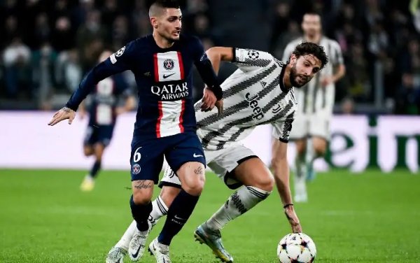 لوكاتيلي ضد فيراتي خلال مباراة يوفنتوس ضد باريس سان جيرمان - Locatelli Vs Verratti during Juventus Psg match