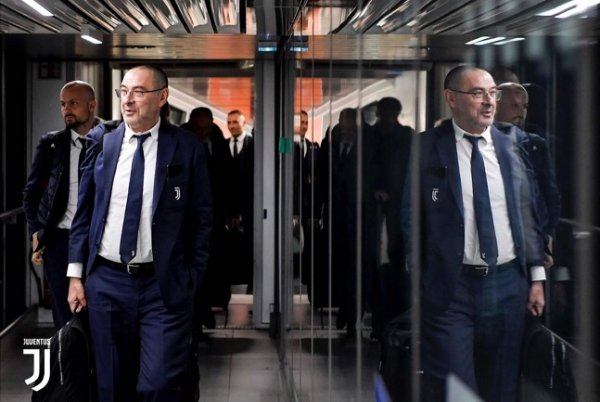 ماوريزيو ساري في رحلة اليوفي نحو ليون - Maurizio Sarri in Juventus journey towards Lyon