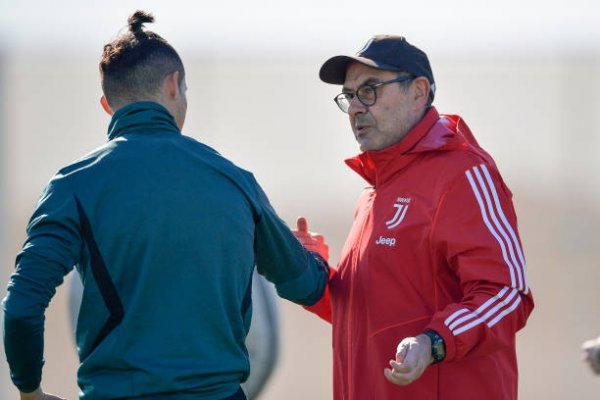 ساري و رونالدو في تدريب اليوفي - Sarri & Ronaldo in Juve training