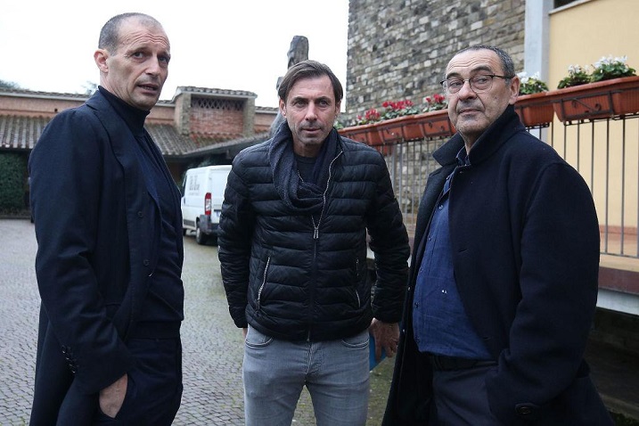 مدرب اليوفي ساري بجوار اليغري و جاوتيري - Juve coach Maurizio Sarri with Allegri & Gautieri