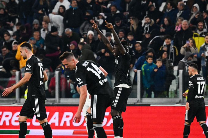 مويس كين يحتفل بهدفه خلال مباراة يوفنتوس لاتسيو - Moise Kean celebrates after his goal during Juventus Lazio match