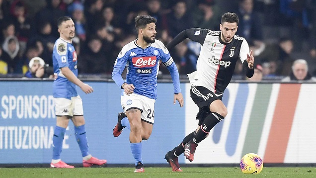 بينتانكور و انسيني في مباراة نابولي يوفنتوس - Bentancur & Insigne in Napoli Juventus