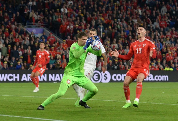 تشيزني حارس يوفنتوس خلال مباراة بولندا ضد ويلز - Szczesny during Wales Poland match