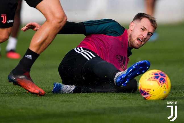 رامزي في تدريبات يوفنتوس استعداداً لـ فيرونا - Ramsey in Juventus training