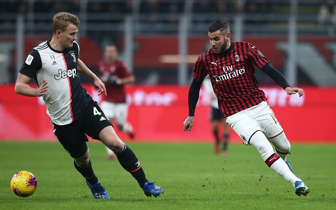 دي ليخت و هيرنانديز في مباراة ميلان يوفنتوس - de Ligt vs T.Hernandez in Milan Juventus