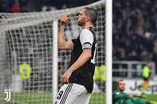 بونوتشي يحتفل بهدفه لليوفي ضد روما - Bonucci celebrates after goal vs Roma