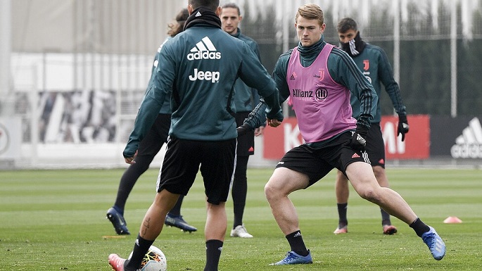 دي ليخت في تدريب اليوفي قبل لقاء انتر - de Ligt in juventus training