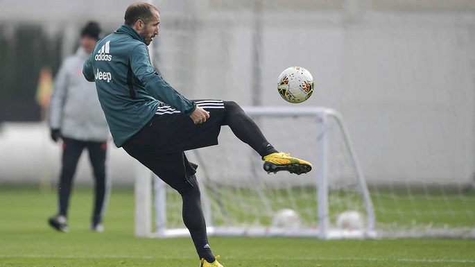 كيليني في تدريب اليوفي قبل لقاء انتر - Chiellini in juventus training