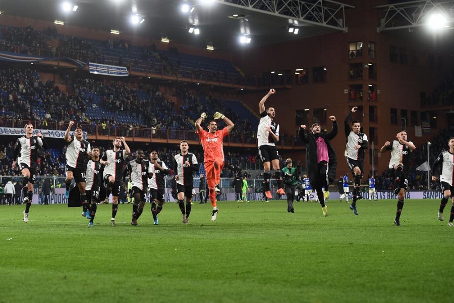 فرحة لاعبي اليوفي بالفوز - Juve Players joy after beat Sampdoria