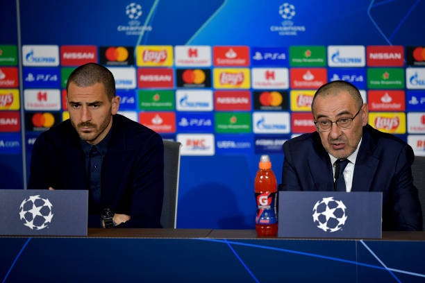 ساري و بونوتشي في مؤتمر اليوفي قبل لقاء ليون - Sarri & Bonucci in Juve press conference before lyon match