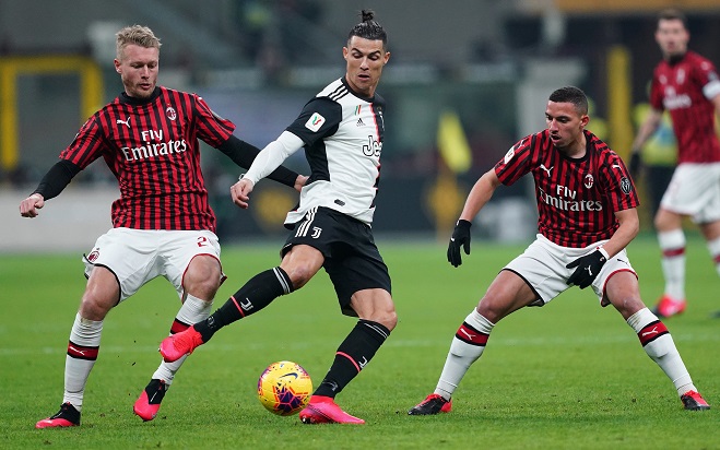 كريستيانو رونالدو في مباراة ميلان اليوفي - Cristiano Ronaldo in Milan Juventus