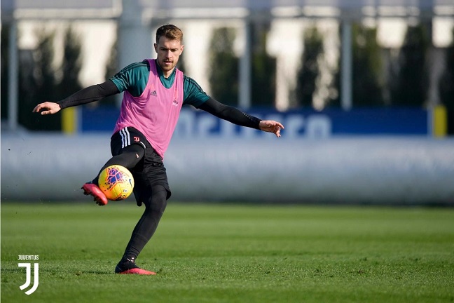 رامزي في تدريب يوفنتوس قبل لقاء ميلان - Ramsey in Juve training before Milan match